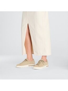 BIRKENSTOCK Bend Low Suede Leather Lace Cork Sneakers Sandcastle NEW Euro Narrow